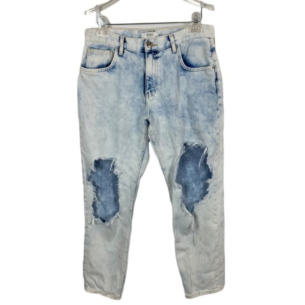 Forever 21 Acid Wash Destroyed Denim Jeans